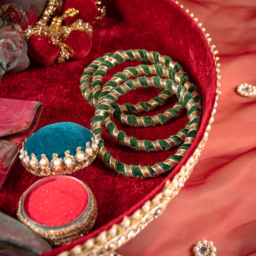 Surkh Teej Set view 1